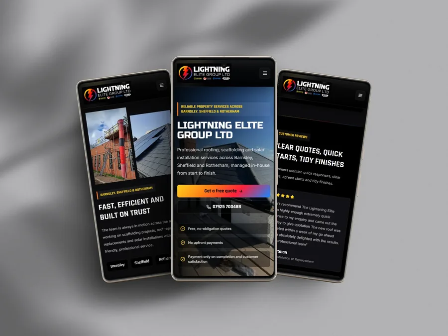 Website project preview for a clear brochure website route